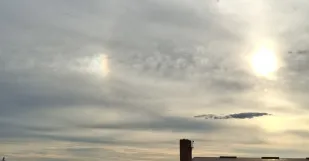 Parhelium, halo, obloha, dúha