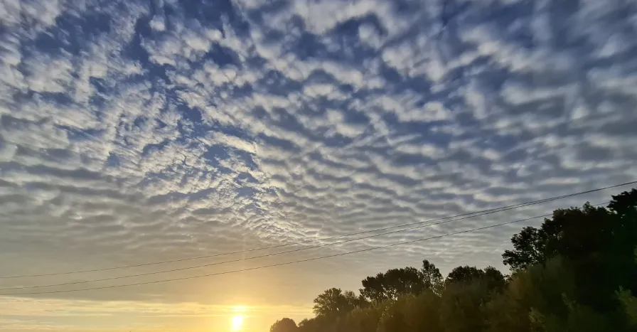 obloha, altocumulus, slnko, jeseň