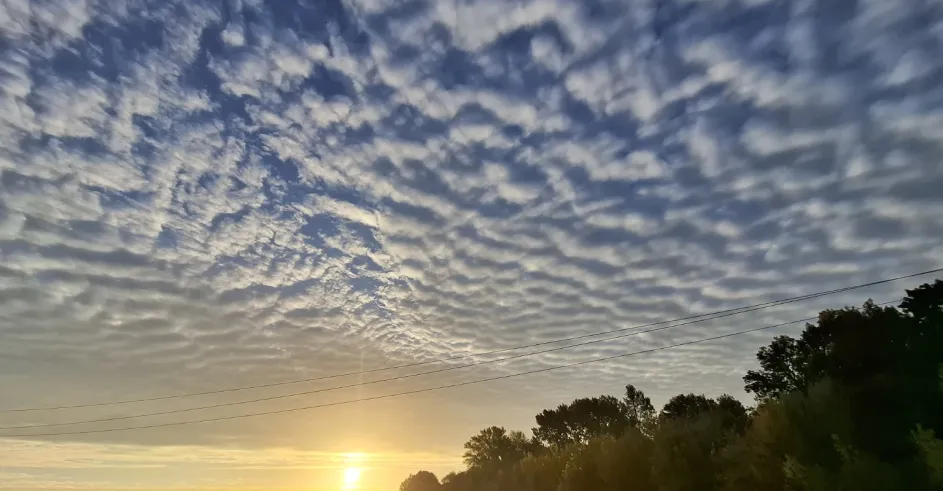 obloha, altocumulus, slnko, jeseň