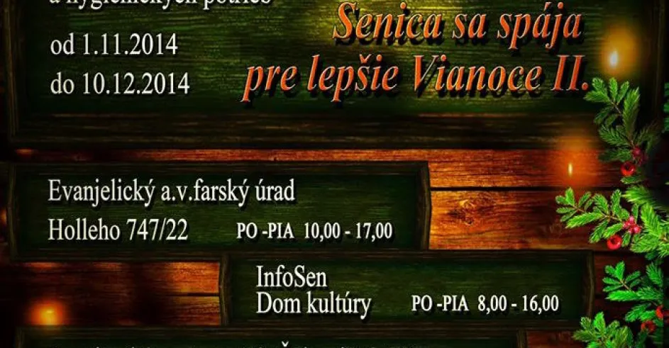 Senica Sa Spaja pre Lepsie Vianoce