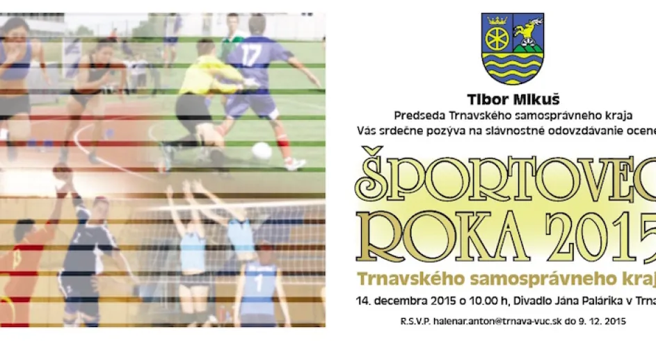 Pozvanka Sportovec Roka 2015 Trnavsky Samospravny Kraj