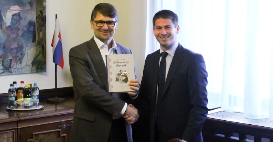 Primator Malaciek Juraj Riha s Ministrom Kultury Marek Madaric 2