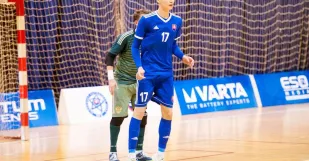 Daniel Čeřovský v zápase proti Rusku na Slovak Futsal Week 2018 v Trnave.