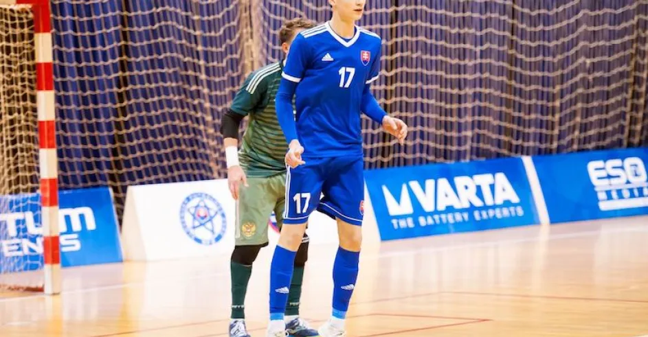 Daniel Čeřovský v zápase proti Rusku na Slovak Futsal Week 2018 v Trnave.