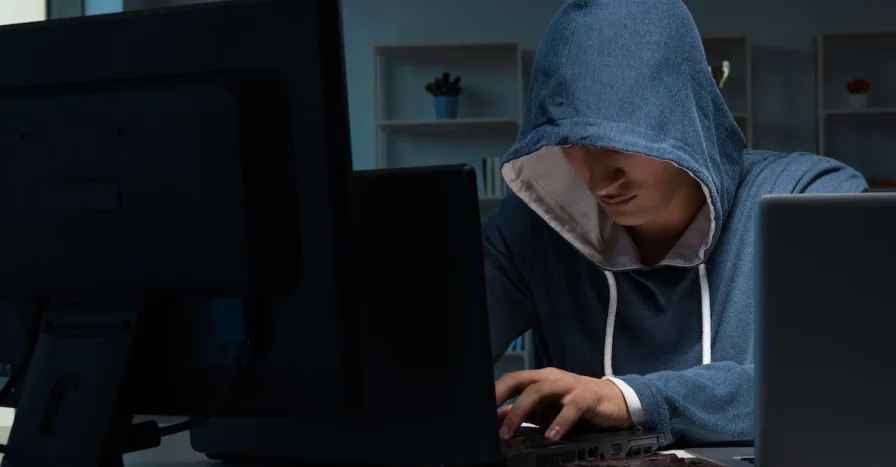 Policia Internetove Podvody Hacker Ilustracne