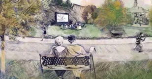 Skalica Ilustrácia budúcej podoby parku - autor Veronika Chovancová