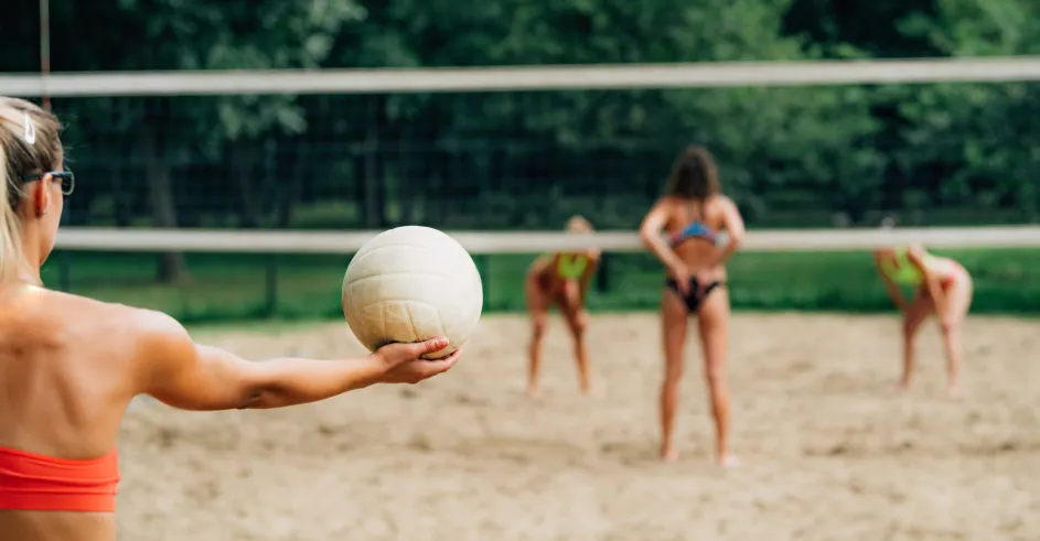 Beach Volleyball Female Player Serving The Ball 2023 11 27 05 23 36 Utc