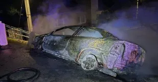Auto Poziar Nehoda Moravsky Svaty Jan