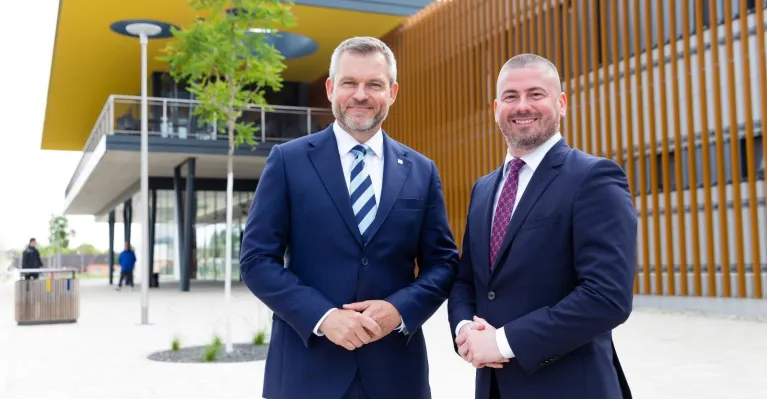Prezident SR Peter Pellegrini s primátorom Malaciek Jurajom Říhom, zdroj: Facebook / Juraj Říha