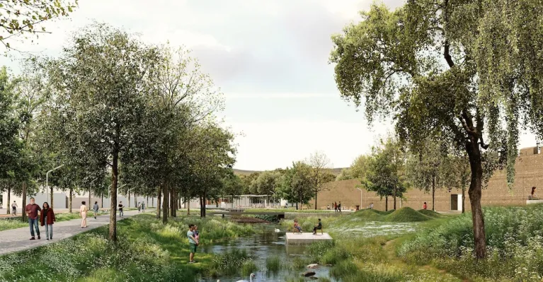 Mestský park pod hradbami Skalica - Víťazný návrh - ateliér Endorfine