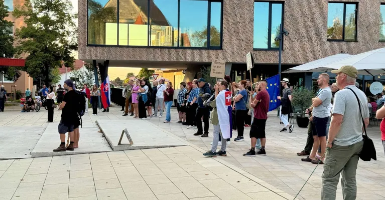 Malacky boli jedným z troch slovenských miest, kde sa protesty konali (foto: Záhorí.sk)