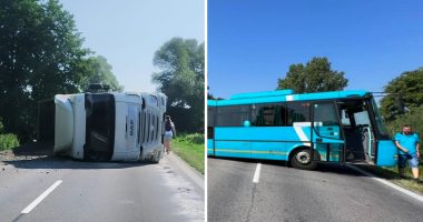 dopravná nehoda kamión autobus Dojč Senica