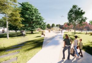 Mestský park pod hradbami - druhá cena HUA HUA Architects