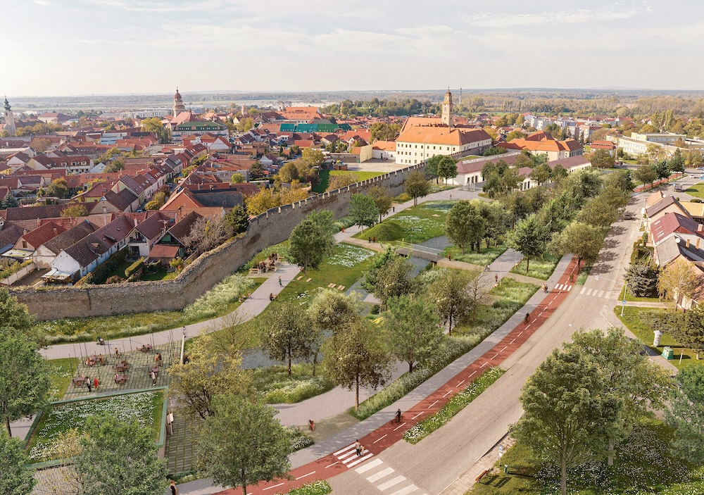 Mestský park pod hradbami Skalica - Víťazný návrh - ateliér Endorfine
