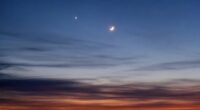 Obloha, noc, Jupiter, Mesiac, planéty
